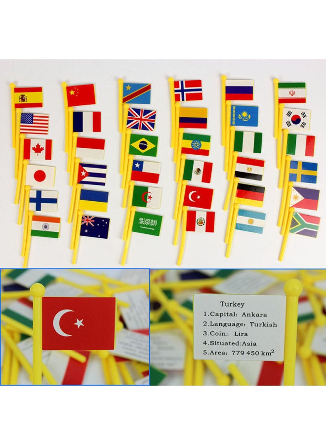 خريطة العالم مع العلم الوطني النسخة الإنجليزية، لعبة تعليمية خشبية لفهم الأطفال، أحجية ذكية لمرحلة رياض الأطفال، مناسبة للأطفال من 4 إلى 6 سنوات - اللون: النسخة الإنجليزية مع العلم المُدرج - Image 3